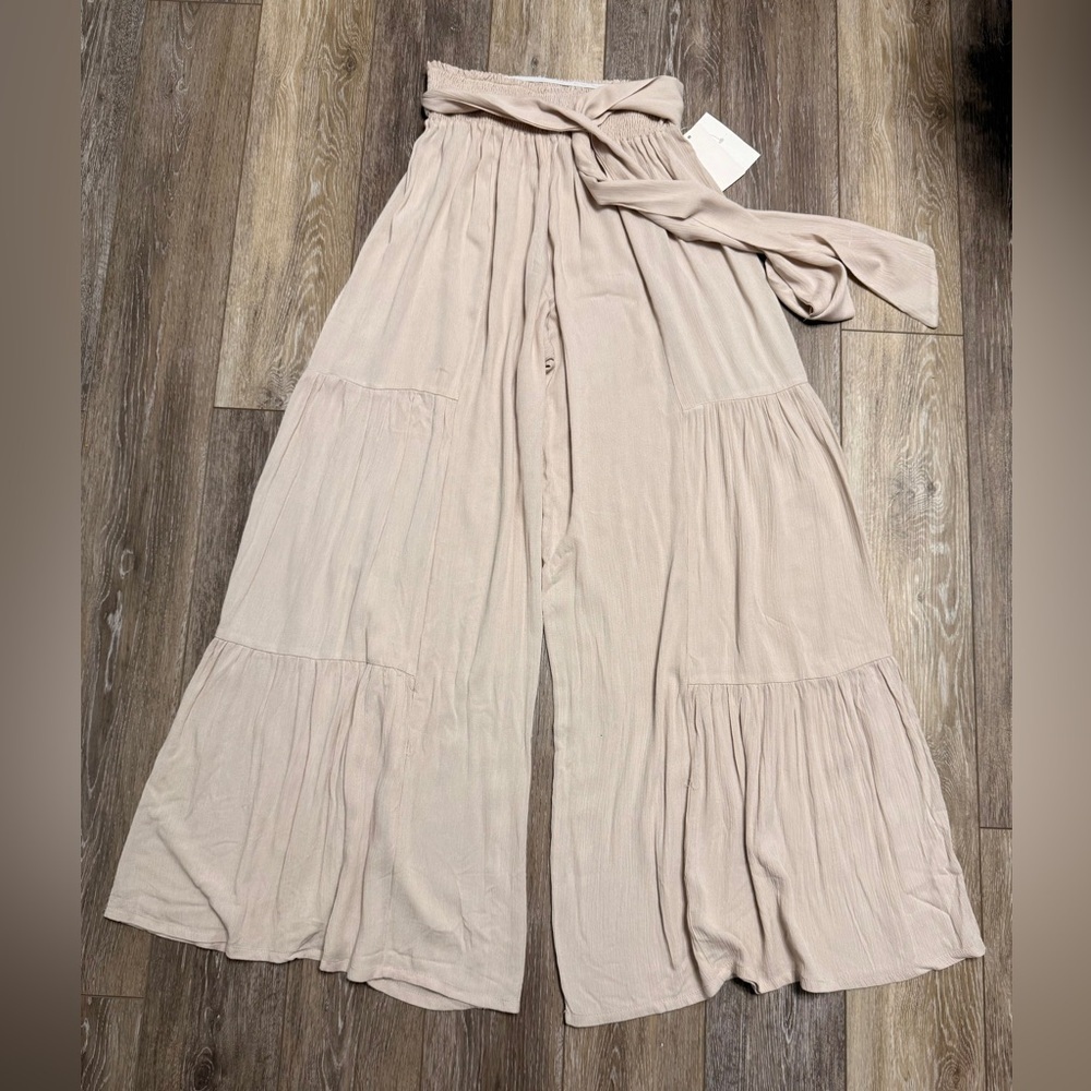 #1) Chic Beige Super Wide-Leg Pants